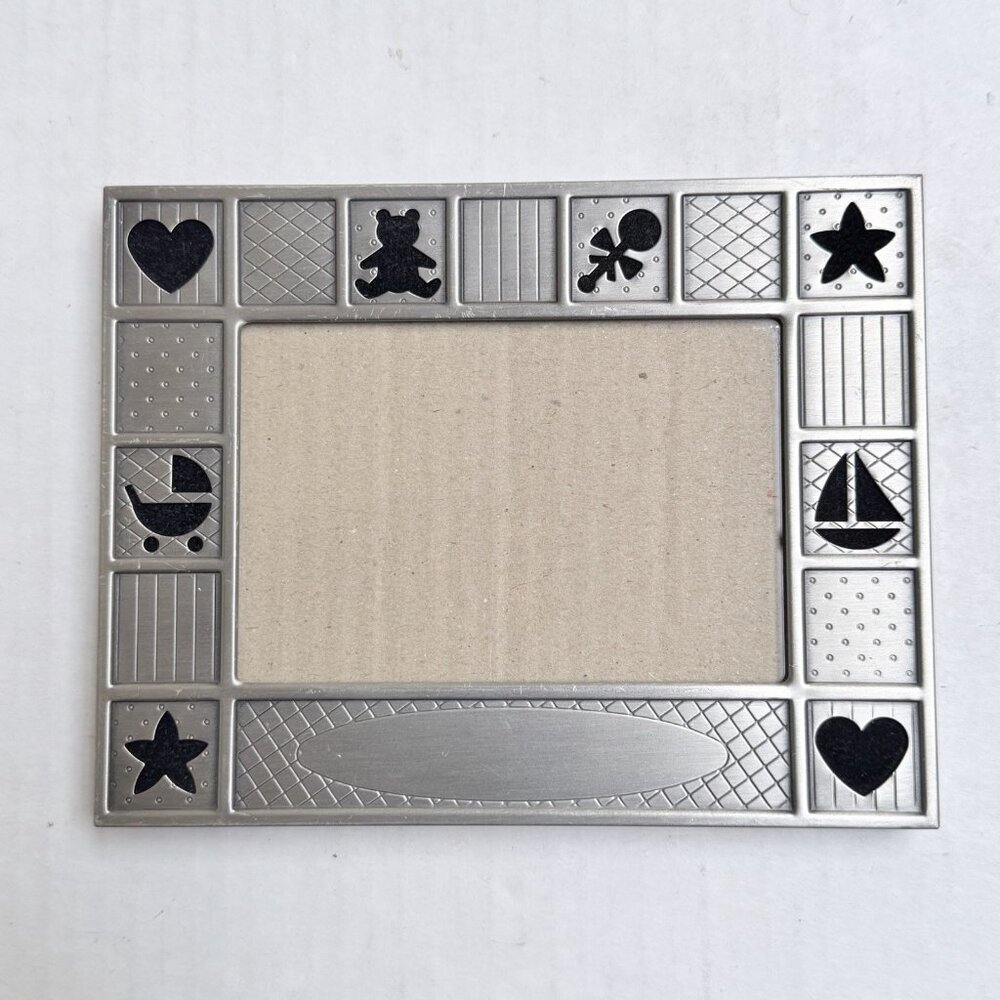 Metal‎ Engravable Baby Frame Photo Standing Hearts Star Carriage Gift Decor